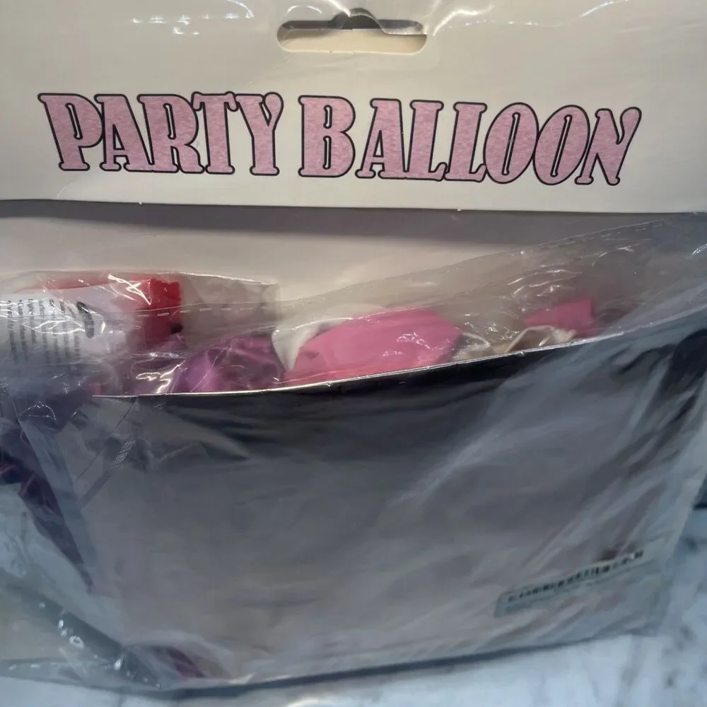 Pink & White Balloon Garland Arch Kit, Bow, stars,18in, 10in, 5in ballons 100 pc